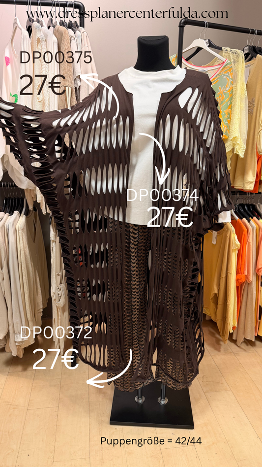 braune Longjacke mit Cout Out Design