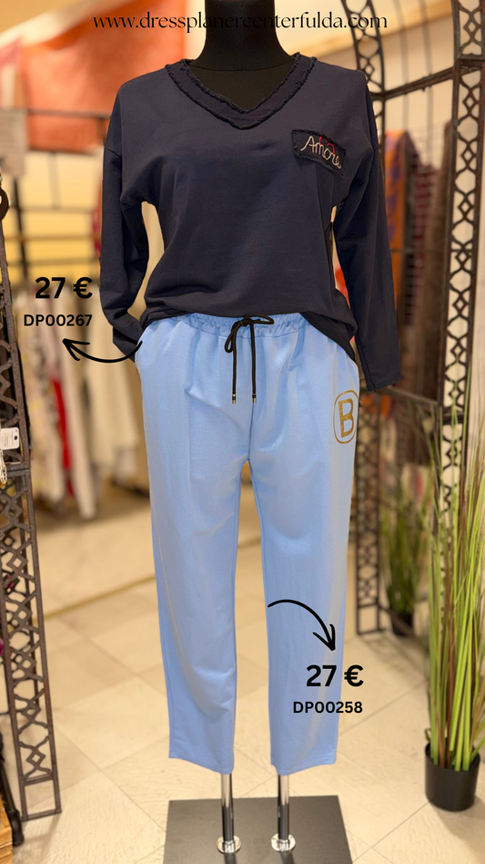 Bequeme Freizeithose in Hellblau