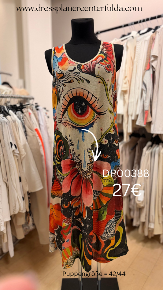 Bunt gemustertes Kleid mit auffälligem Print